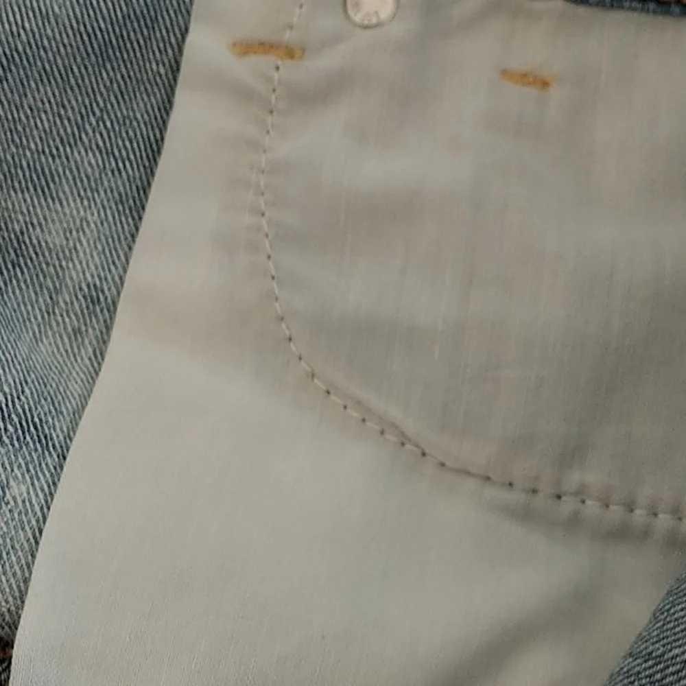 American Eagle Outfitters "Shortie" Denim Lace Shorts sz 00 - Picture 9 of 10